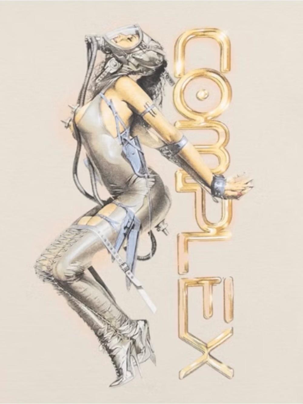 Graphic Tee with Futuristic Femme Illustration SORAYAMA T JAPANESE ARTIST